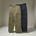 Men’s Olive Green & Navy Cargo Pants Combo – Utility Multi-Pocket Cotton Trousers (Pack of 2)