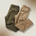 Men's Cotton Multi-Pocket Cargo Pants Combo – Olive & Khaki (Pack of 2)