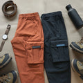 Adventure Ready 100% Cotton Cargo Pants Combo – Rust & Black