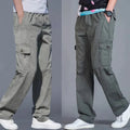 Elite Cargo Edit 100% Cotton Relaxed Cargo Pants Combo – Light Grey & Olive Green