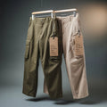 Crowd Favourite Cargos 100% Cotton Relaxed Cargo Pants Combo – Olive Green & Sand Beige